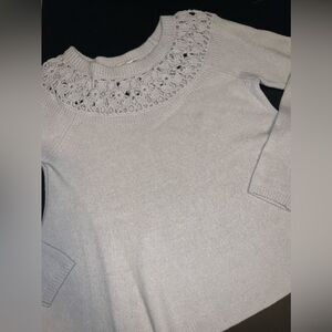 REBECCA TAYLOR womens Crochet Wool Blend Sweater Size Medium EUC